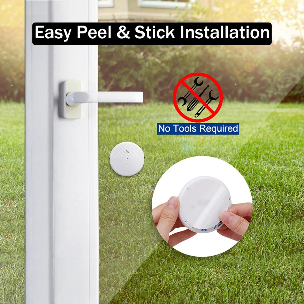 Elecpow Wireless Door Window Vibration Sensor Alarm 125dB Glass Break Anti-Theft Sensor Home Security Protection Alarm