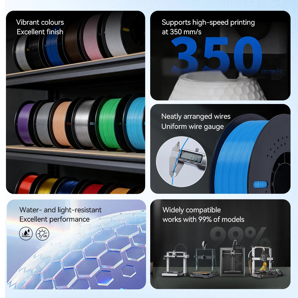 KINGROON 10KG 1.75mm PETG Filament Tangle-Free, High Quality 3D Printing Eco-friendly Plastic Consumables 22LBS, Vacuum Packaging 3D Printing